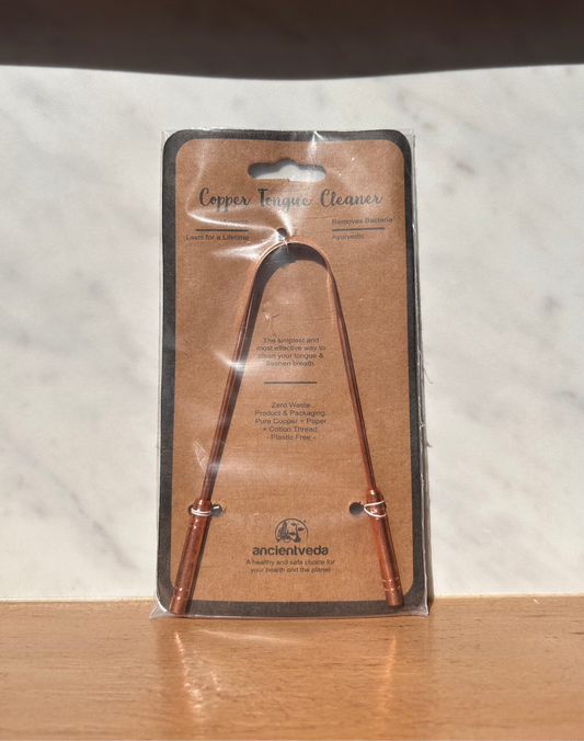 Copper Tongue Cleaner w/ Handles