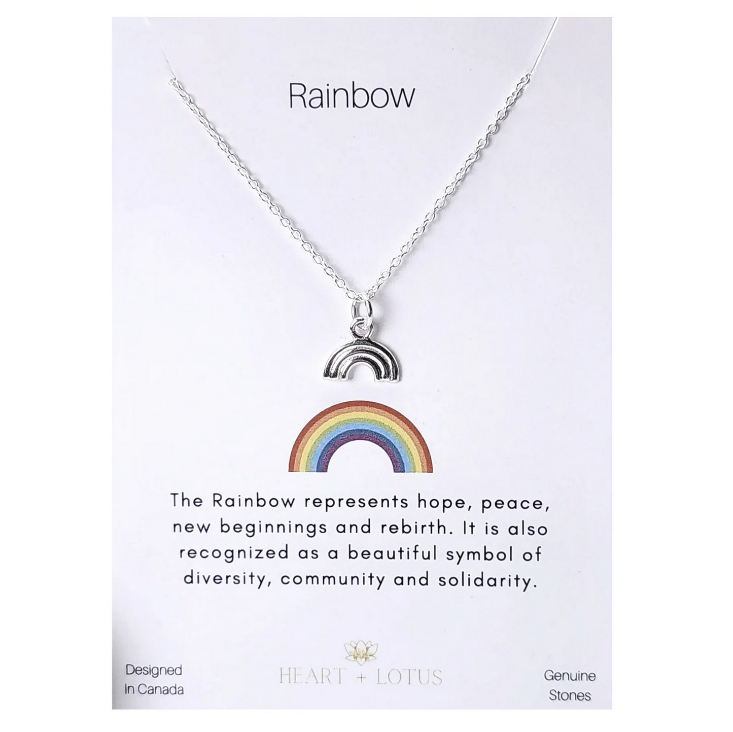 Rainbow Charm Necklace Sterling Silver