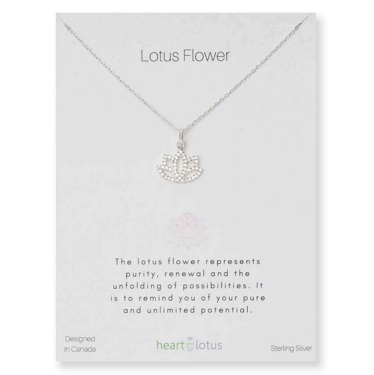 Lotus Flower Necklace Sterling Silver