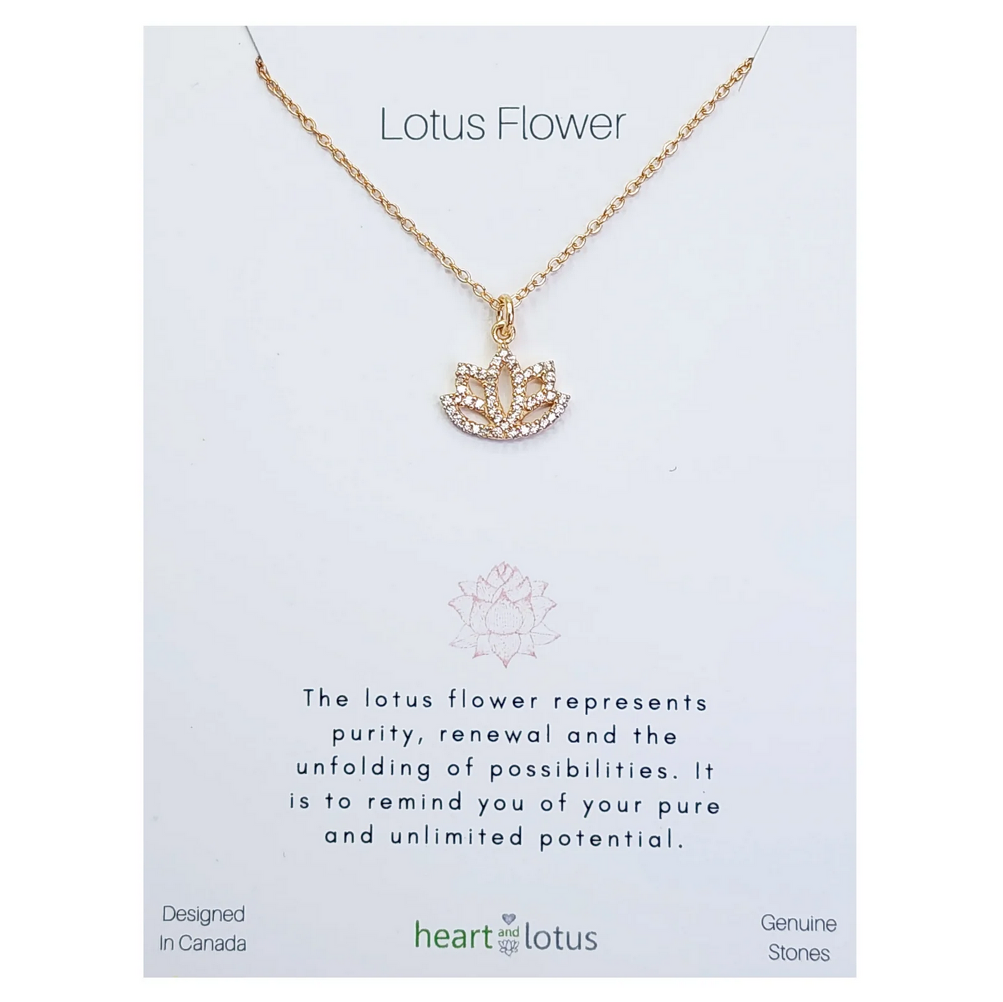 Lotus Flower Necklace 14K Gold Vermeil