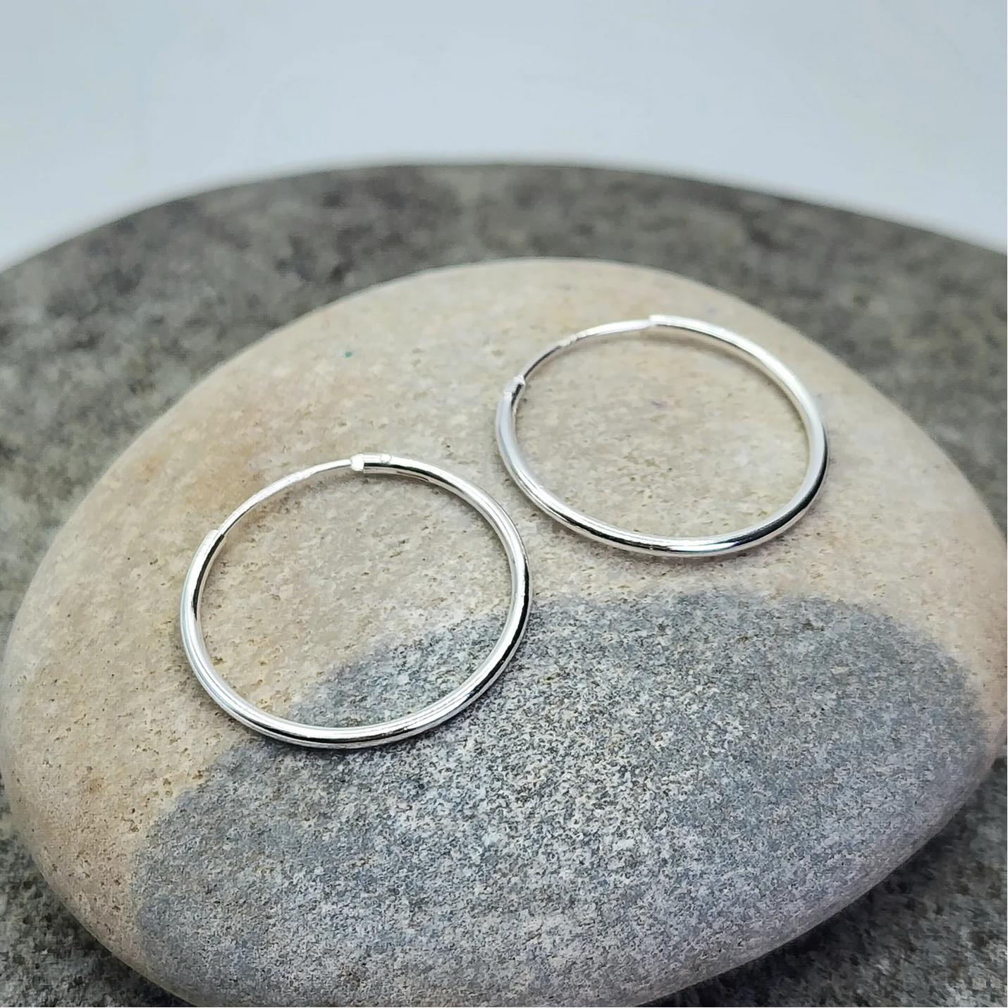 Bali Hoop Earrings - Sterling Silver