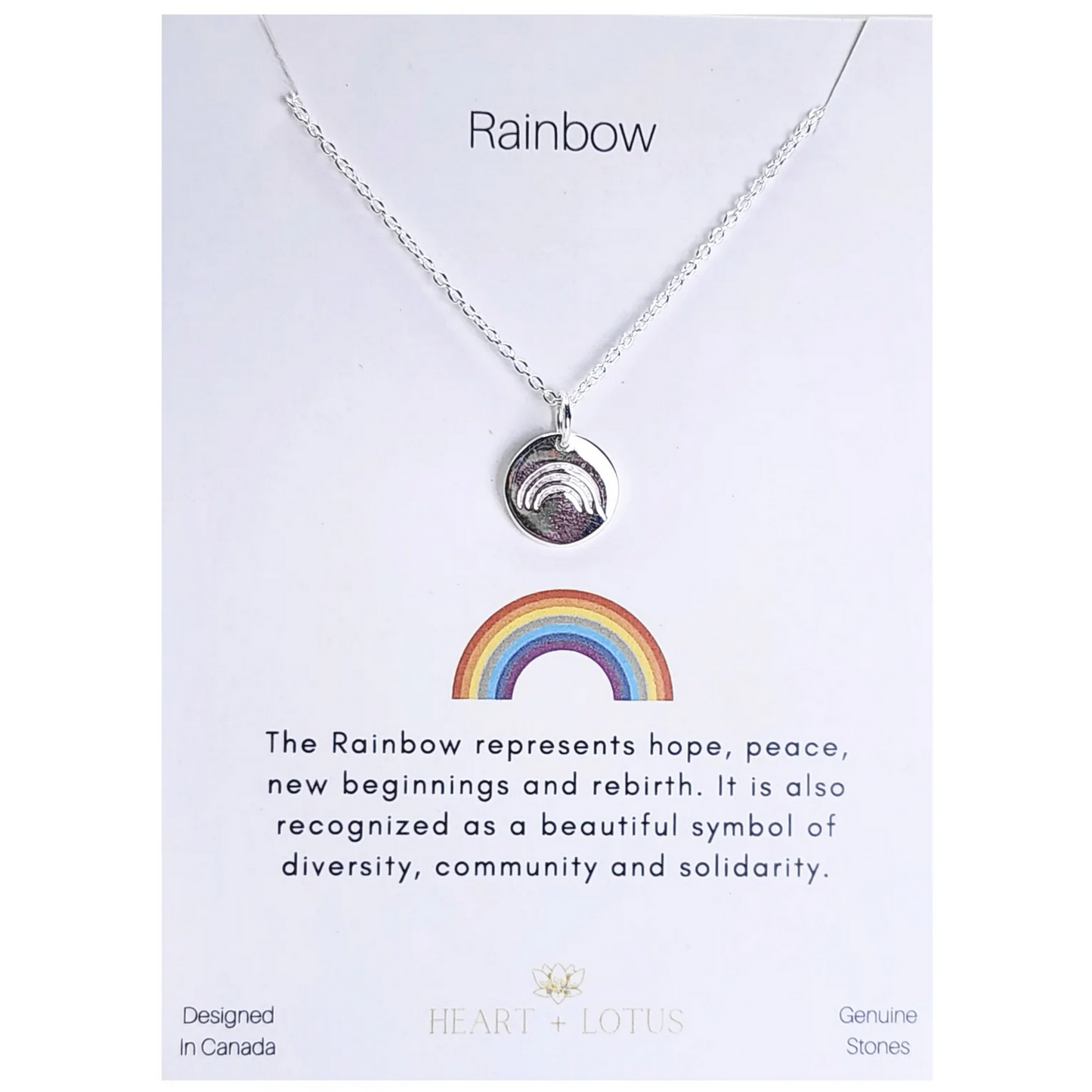 Rainbow Coin Necklace Sterling Silver