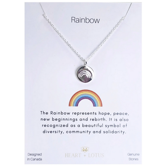 Rainbow Coin Necklace Sterling Silver