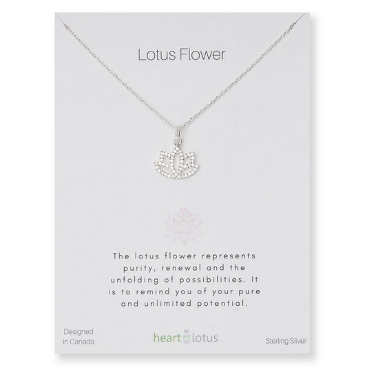 Lotus Flower Necklace Sterling Silver