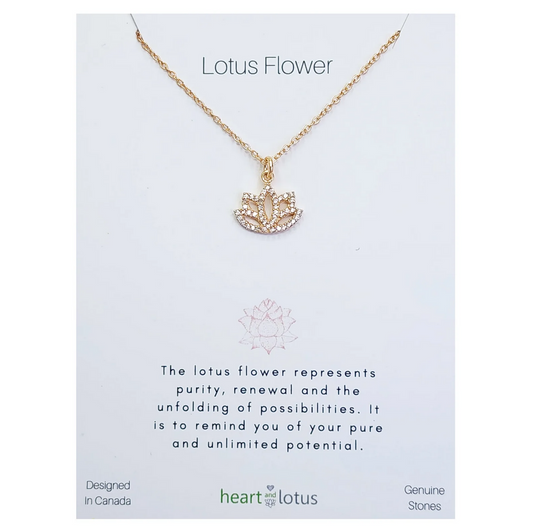 Lotus Flower Necklace 14K Gold Vermeil